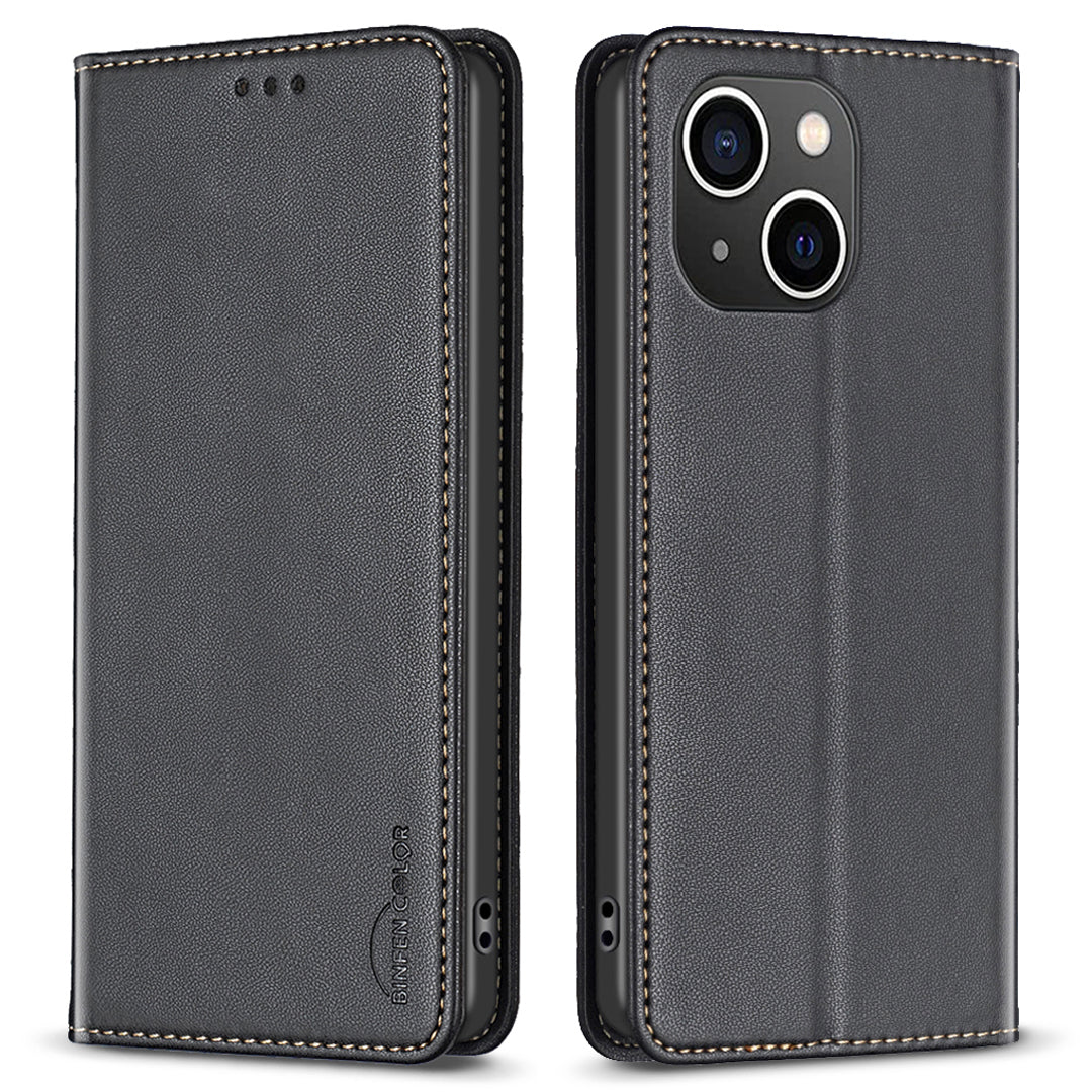 BINFEN COLOR BF18 PU Leather Cover for iPhone 15 Plus Card Holder Phone Case with Stand BINFEN COLOR BF18 PU Leather Cover for iPhone 15 Plus Card Holder Phone Case with Stand